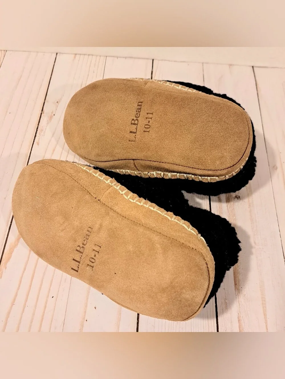 L.L. Bean Kids Blue Sherpa Slippers